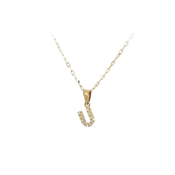 Золотая подвеска Буква U