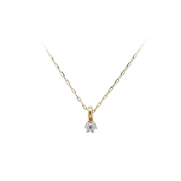 Золотая подвеска с голубым камнем