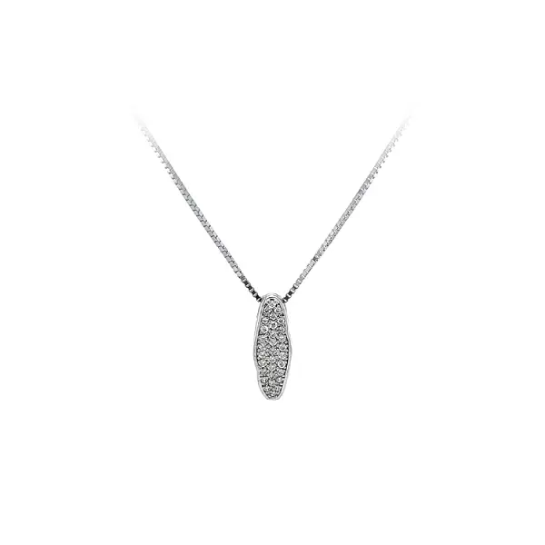 Кулон с цирконами из белого золота