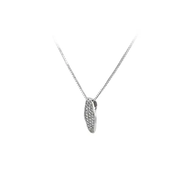 Кулон с цирконами из белого золота