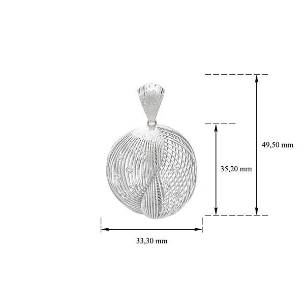 Женский кулон из белого золота