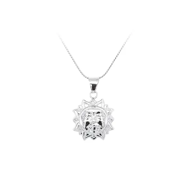 Подвеска Солнце из белого золота