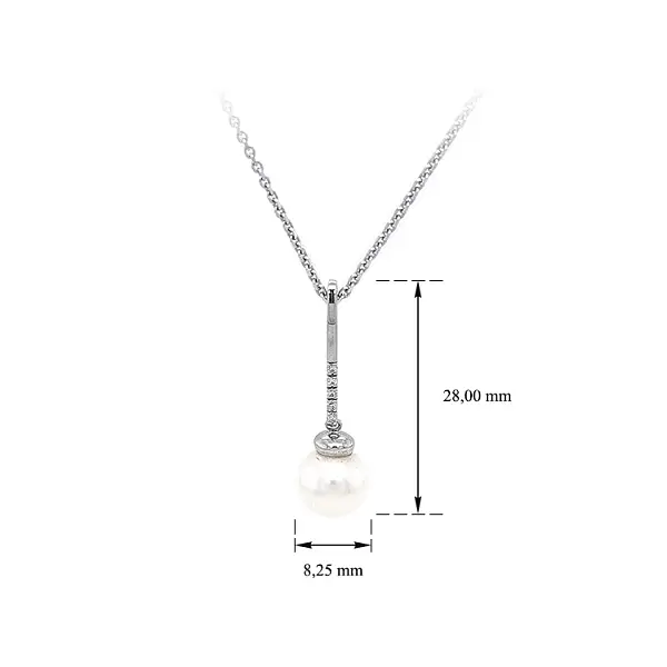 Золотое ожерелье с жемчугом и цирконами