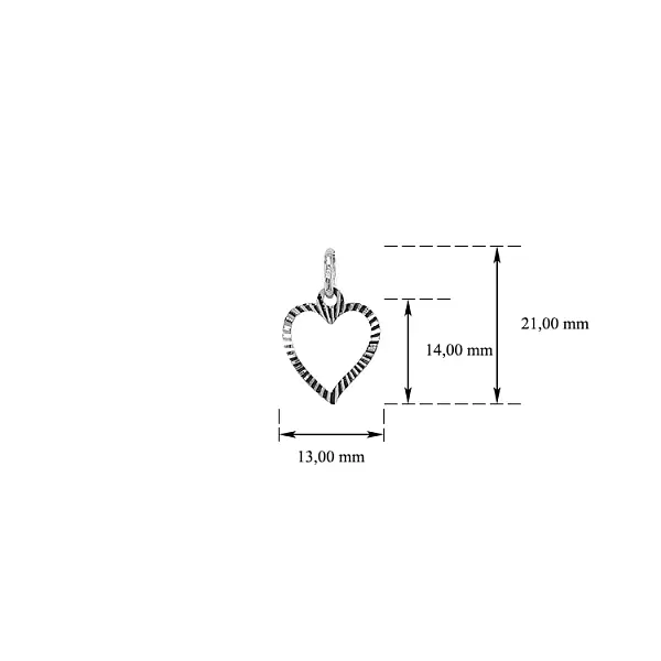 Кулон Сердце из белого золота