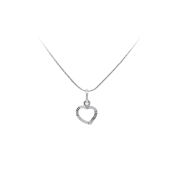 Кулон Сердце из белого золота