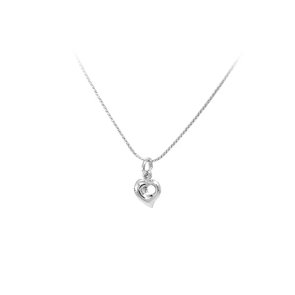 Кулон Сердце из белого золота