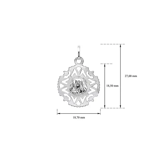 Кулон Мадонна Дева Мария из белого золота