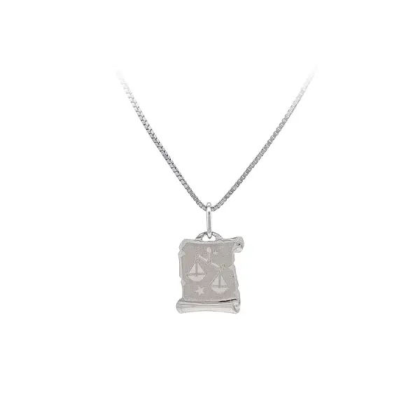 Подвеска Знак Весов из белого золота