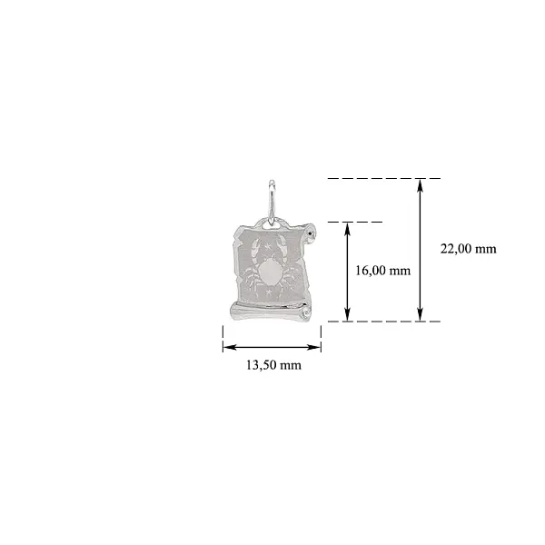 Кулон Знак Скорпиона из белого золота