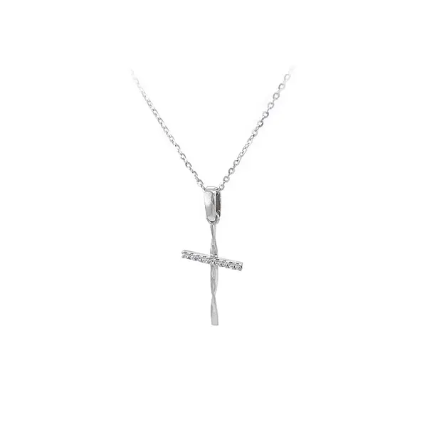 Золотая подвеска Крест с цирконами