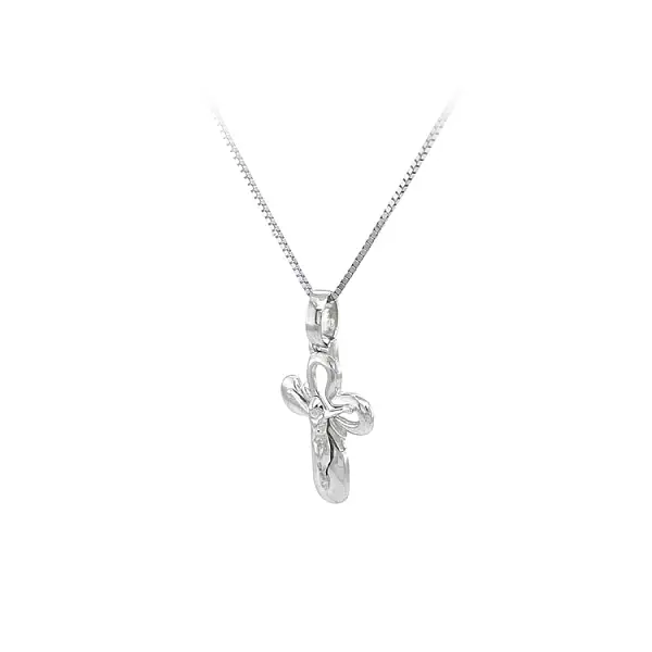 Крест с Иисусом Христом из белого золота