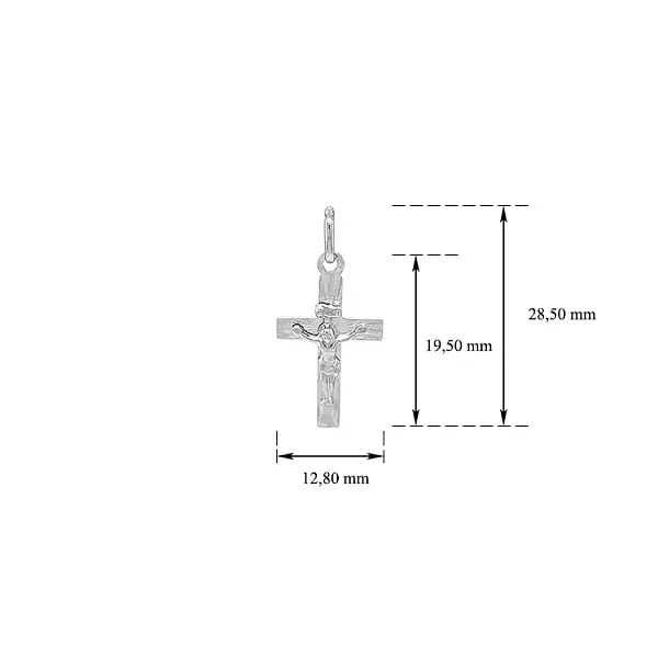 Крест с Иисусом Христом из белого золота