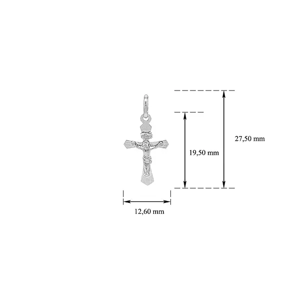 Крест с Иисусом Христом из белого золота