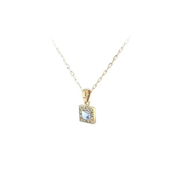 Золотая подвеска с голубым камнем