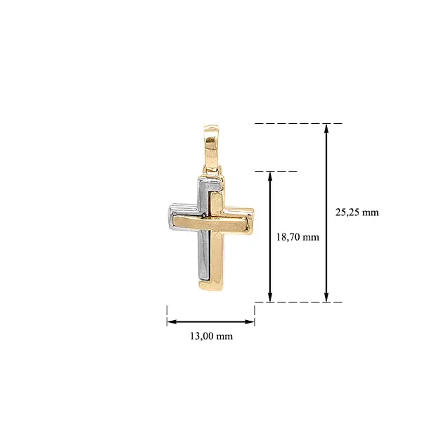 Золотой крест из комбинированного золота