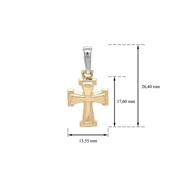 Золотой крест из комбинированного золота