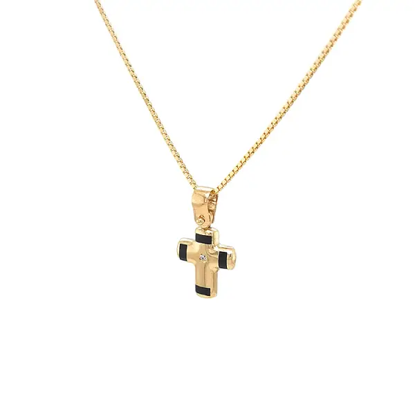 Золотой крест с цирконом