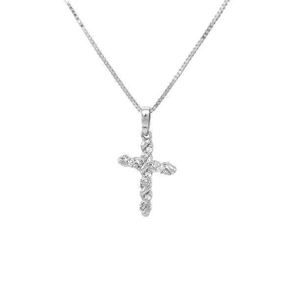 Золотой крест с цирконами