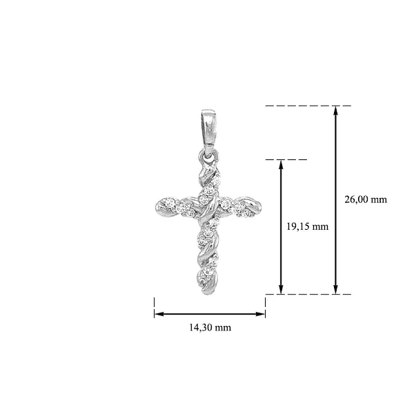 Золотой крест с цирконами