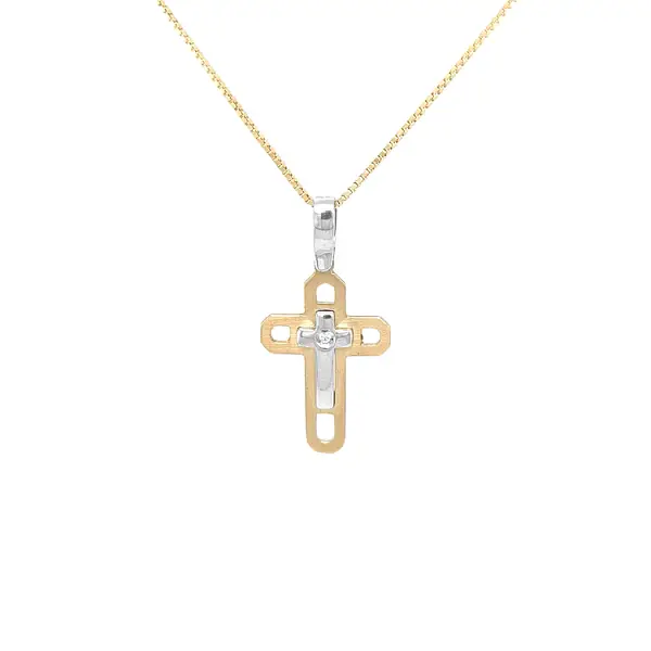 Золотой крест с цирконом