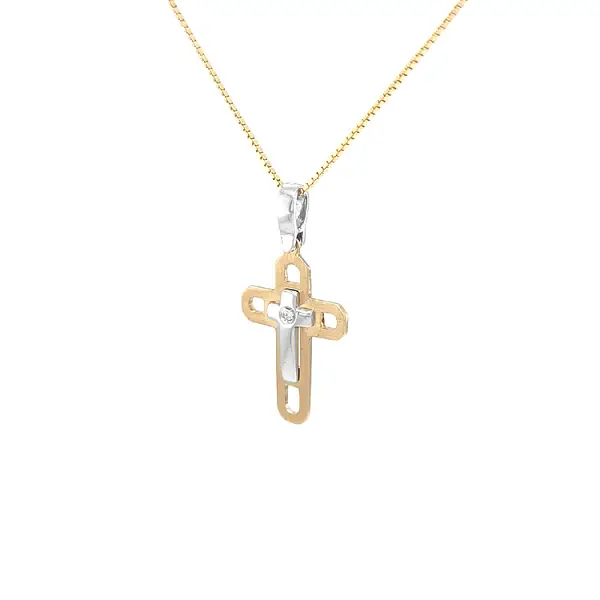 Золотой крест с цирконом