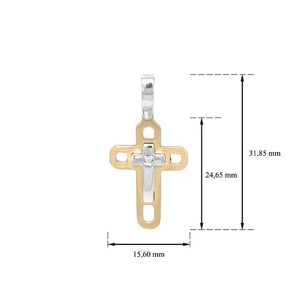 Золотой крест с цирконом