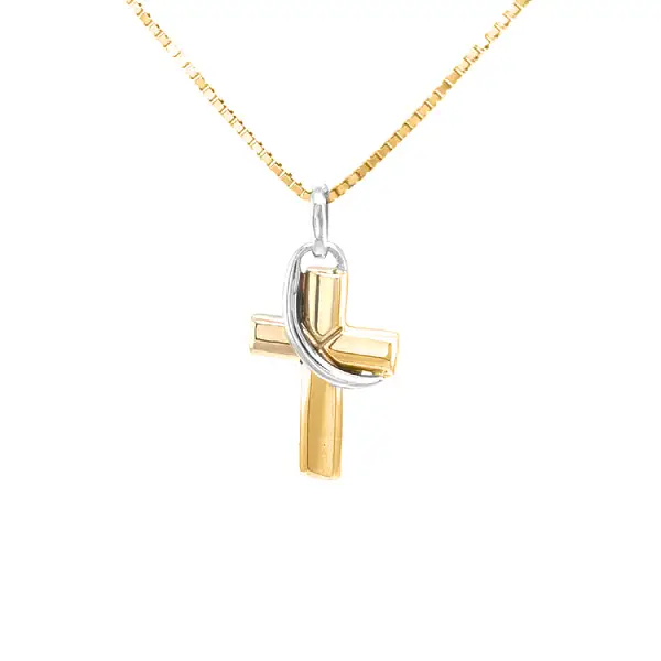 Золотой крест из комбинированного золота