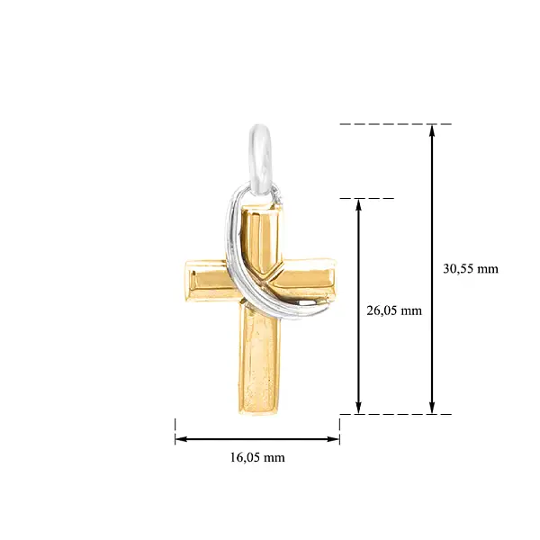 Золотой крест из комбинированного золота