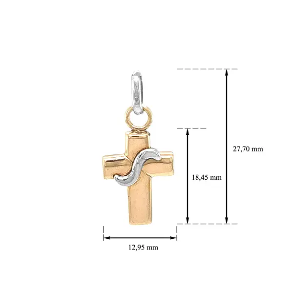 Золотой крест из комбинированного золота