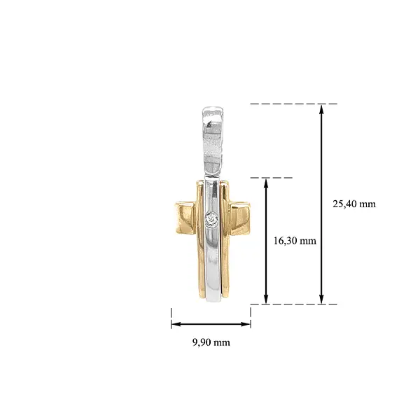 Золотой крест с цирконом