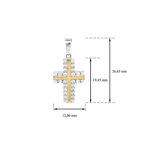 Золотой крест с цирконами