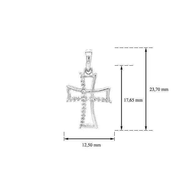 Золотой крест с цирконами