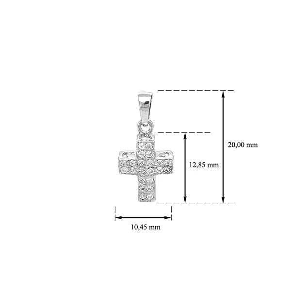 Золотая подвеска Крест с цирконами