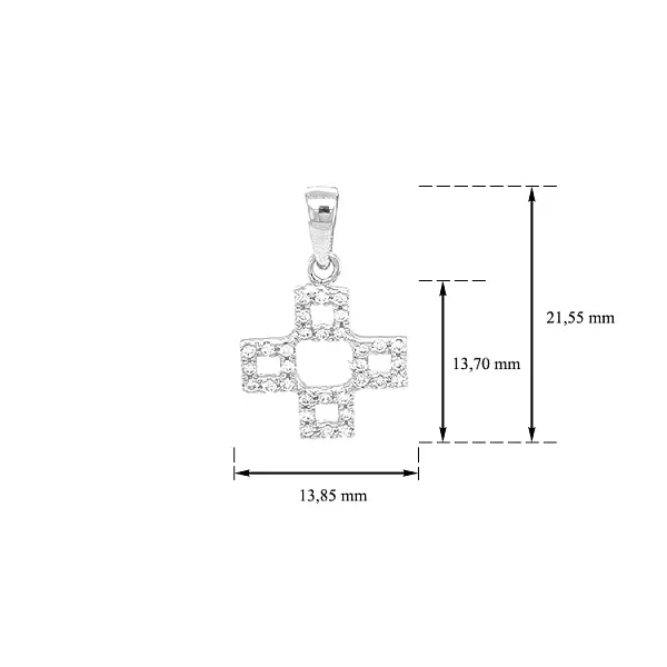 Золотой крест с цирконами
