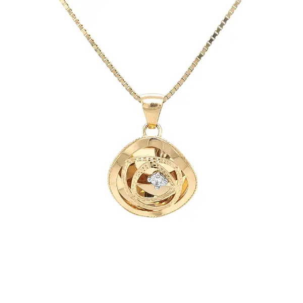 Золотая подвеска с цирконом