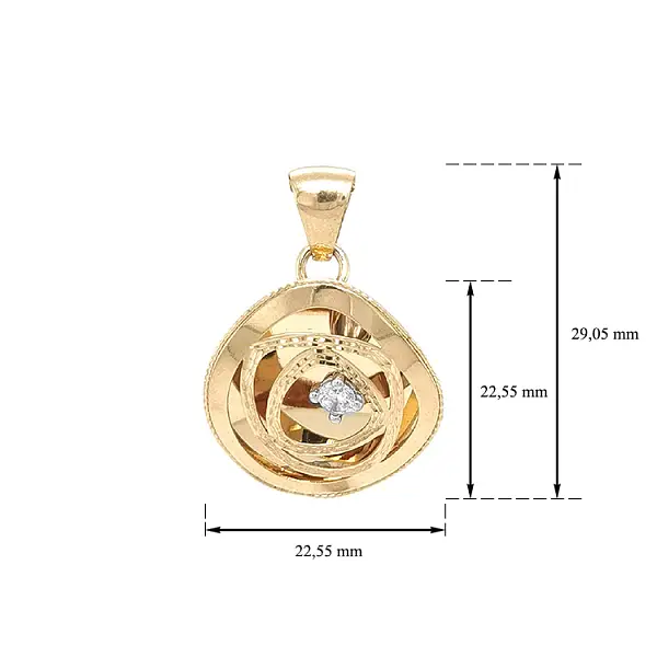 Золотая подвеска с цирконом