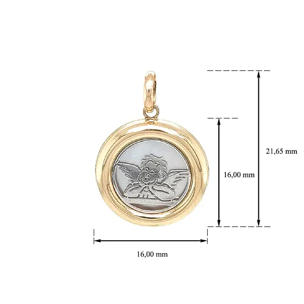 Золотая подвеска Ангел