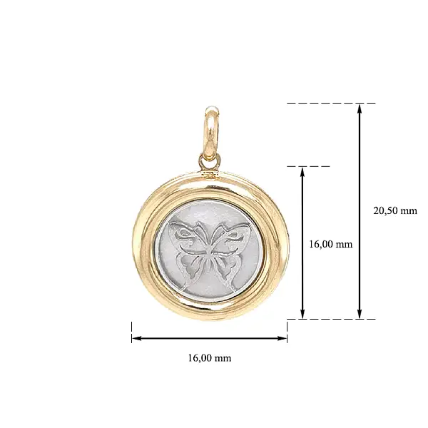 Золотая подвеска Бабочка