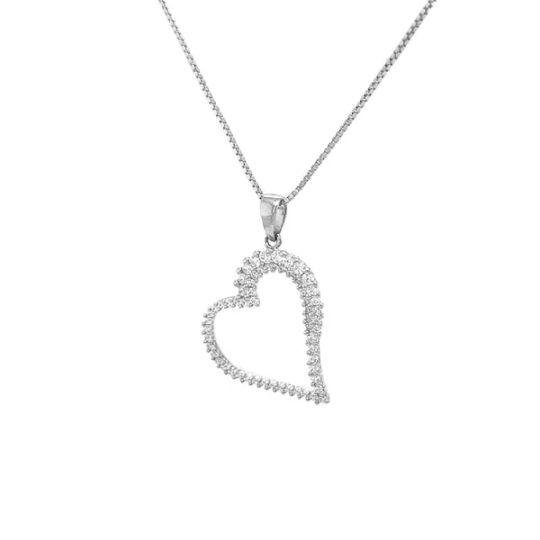 Золотая подвеска Сердце с цирконами