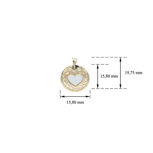 Золотая подвеска Сердце