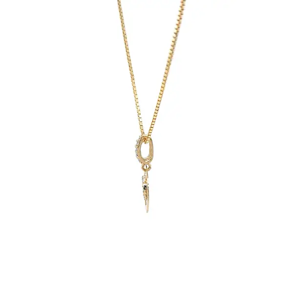 Золотая подвеска Сердце с цирконами