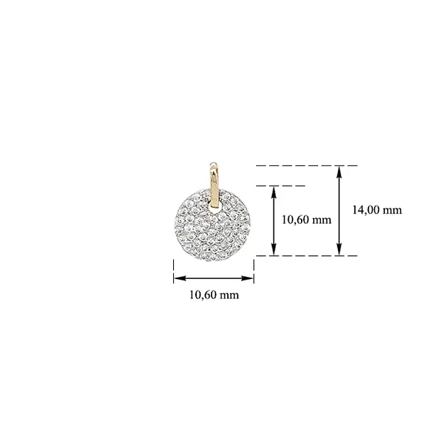 Золотая подвеска с цирконами