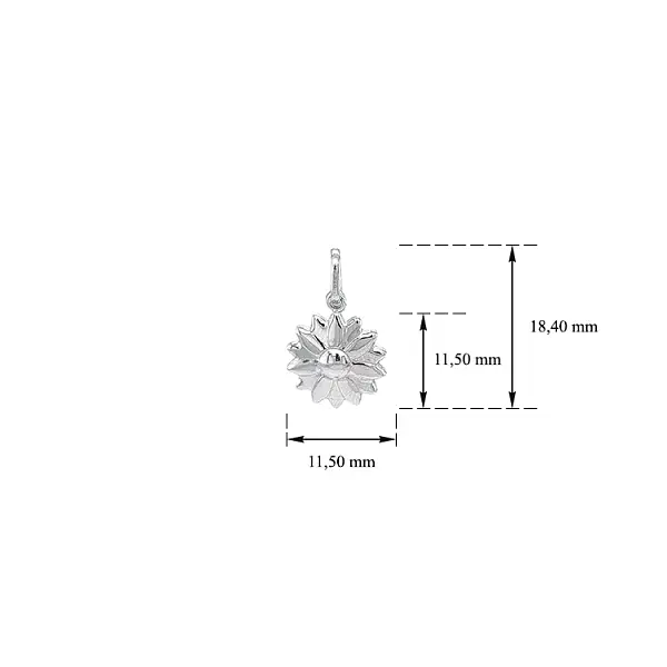 Кулон Цветок из белого золота