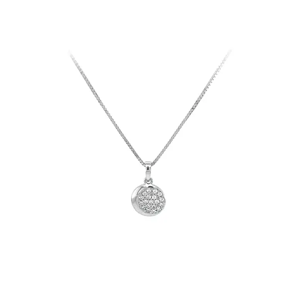 Подвеска из белого золота с цирконами