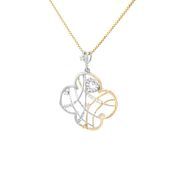 Золотая подвеска с цирконами