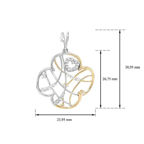 Золотая подвеска с цирконами