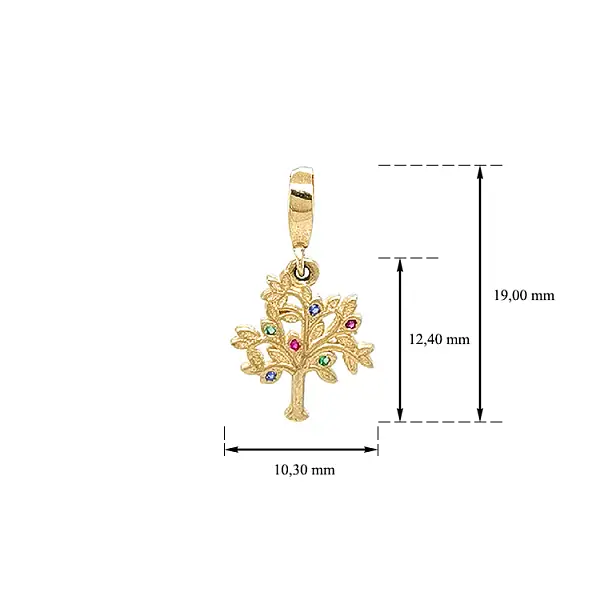 Золотое дерево с цветными камнями