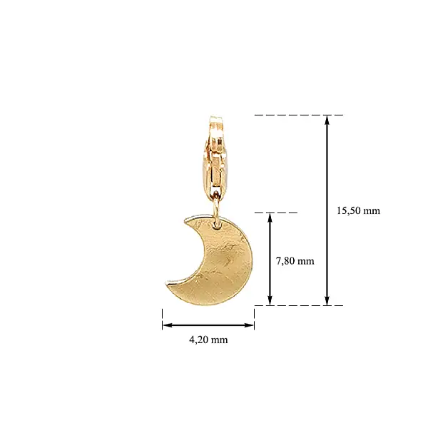 Золотая подвеска для браслета Полумесяц