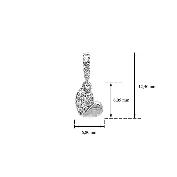 Золотая подвеска Сердце с цирконами