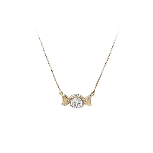 Золотое колье с цирконами